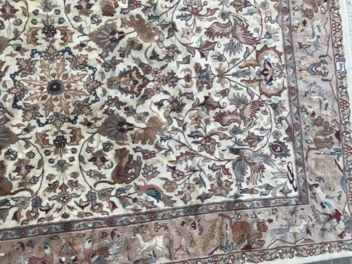 vintage pakistani wool and silk rug 3