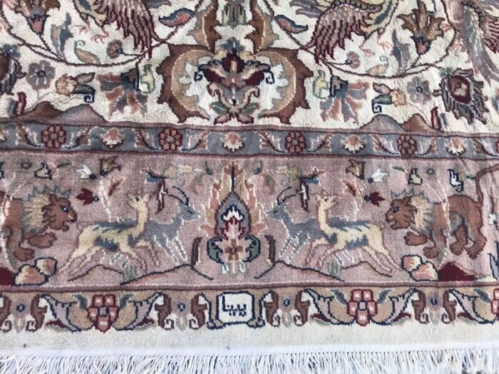 vintage pakistani wool and silk rug 7