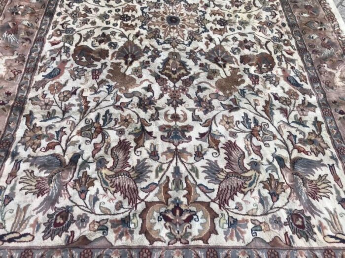 vintage pakistani wool and silk rug 8