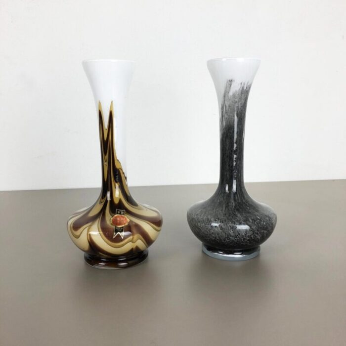 vintage pop art vase from opaline florence italy 1970s set of 2 2