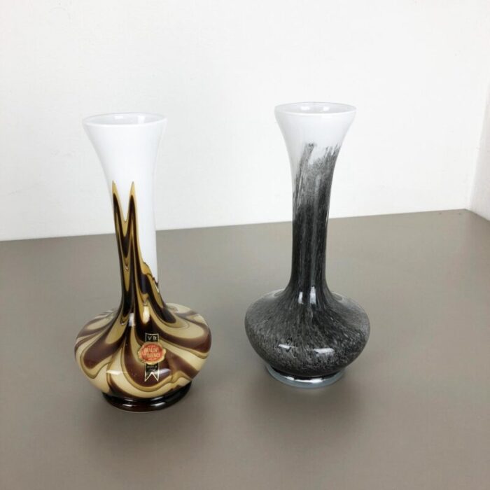 vintage pop art vase from opaline florence italy 1970s set of 2 3