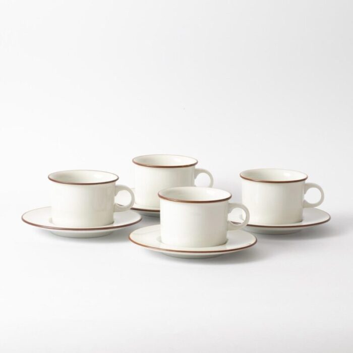 vintage porcelain domino coffee cups by anne marie trolle for royal copenhagen 1970s set of 4 1