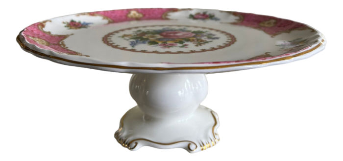 vintage porcelain pedestal dish 3194