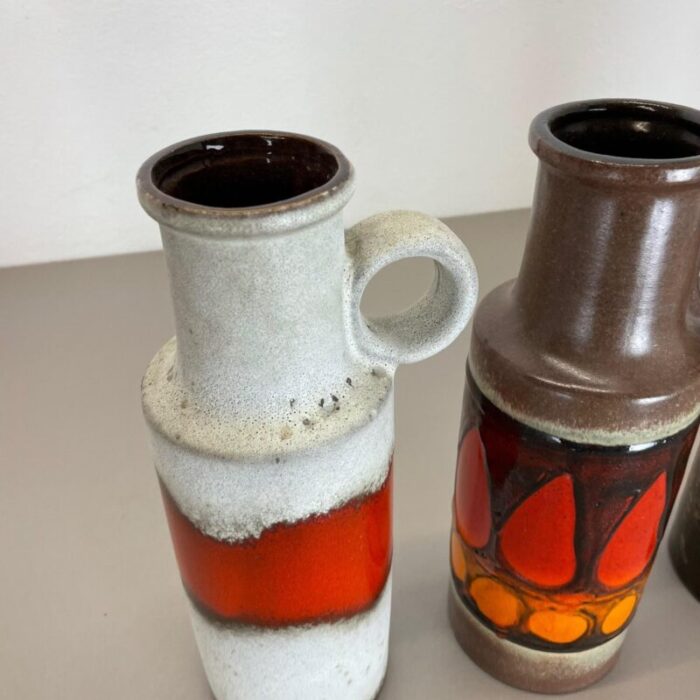 vintage pottery fat lava vases made from scheurich germany 1970s set of 4 6