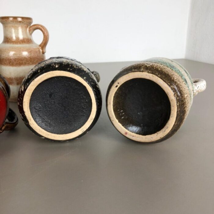 vintage pottery lava 414 16 vases from scheurich germany set of 5 16