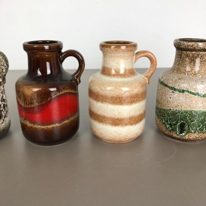 vintage pottery lava 414 16 vases from scheurich germany set of 5 4