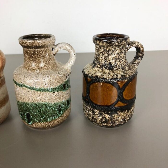 vintage pottery lava 414 16 vases from scheurich germany set of 5 6