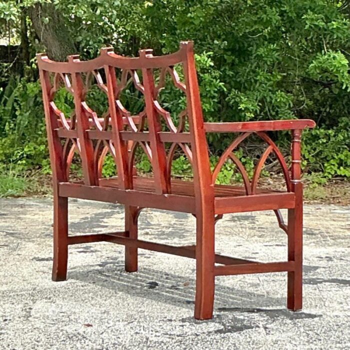 vintage regency chinese chippendale wooden bench 4618