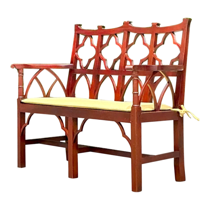 vintage regency chinese chippendale wooden bench 8218