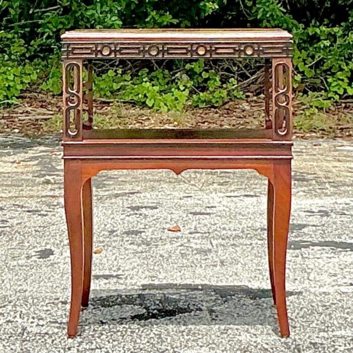 vintage regency fretwork side table 9413