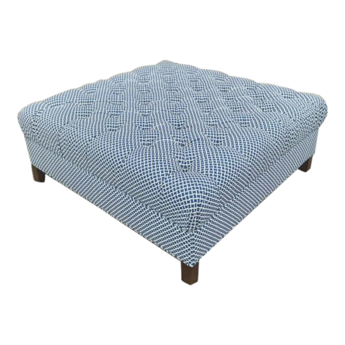 vintage regency tufted square ottoman 0555