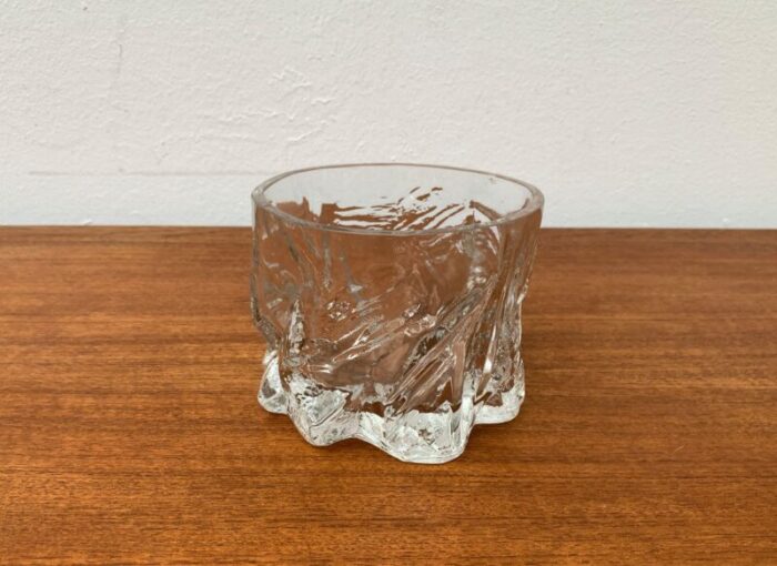 vintage scandinavian ice glass vase 1970s 12