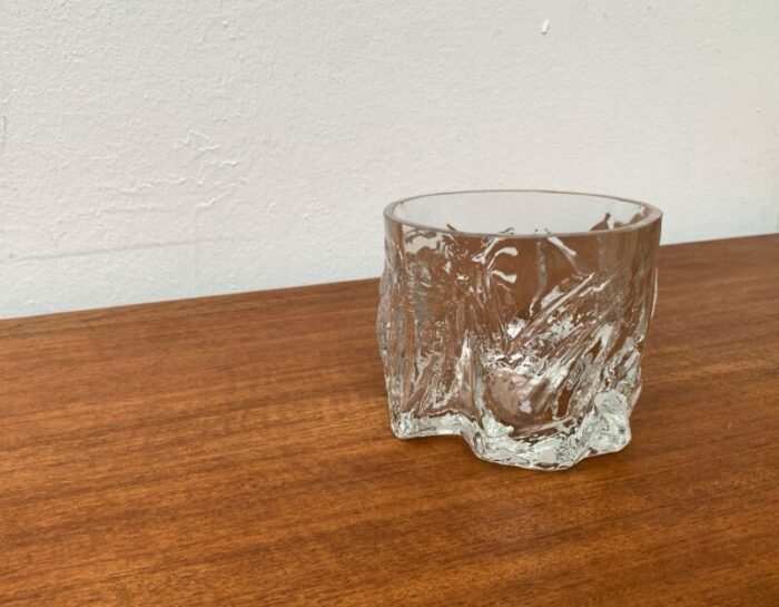 vintage scandinavian ice glass vase 1970s 13