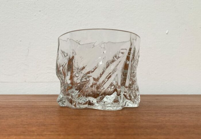 vintage scandinavian ice glass vase 1970s 17