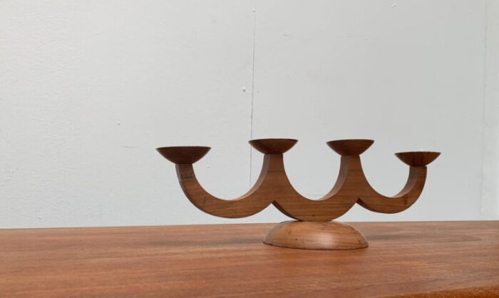 vintage scandinavian wooden candle holder 17