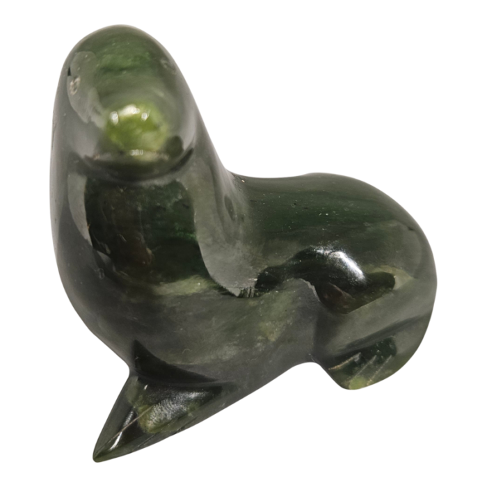 vintage seal sea lion green marble figurine 2954