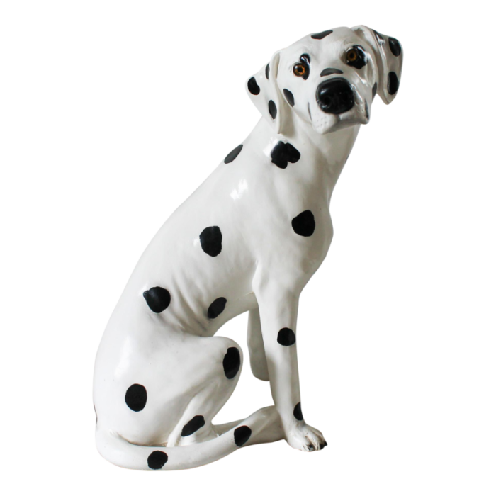 vintage seated dalmatian statue 2074