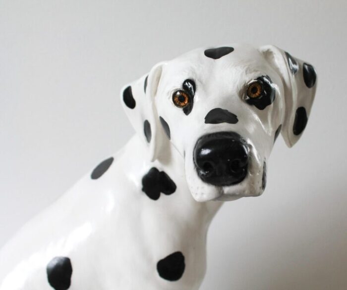 vintage seated dalmatian statue 3201