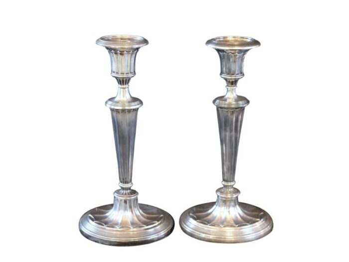 vintage silver candlesticks set of 2 1