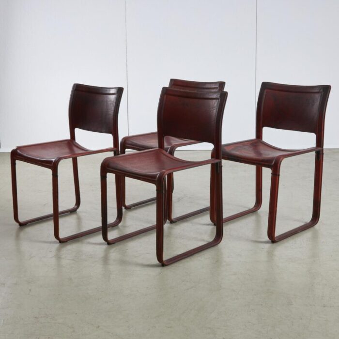 vintage sistina strap chairs by tito agnoli for matteo grassi 1980s set of 4 0075