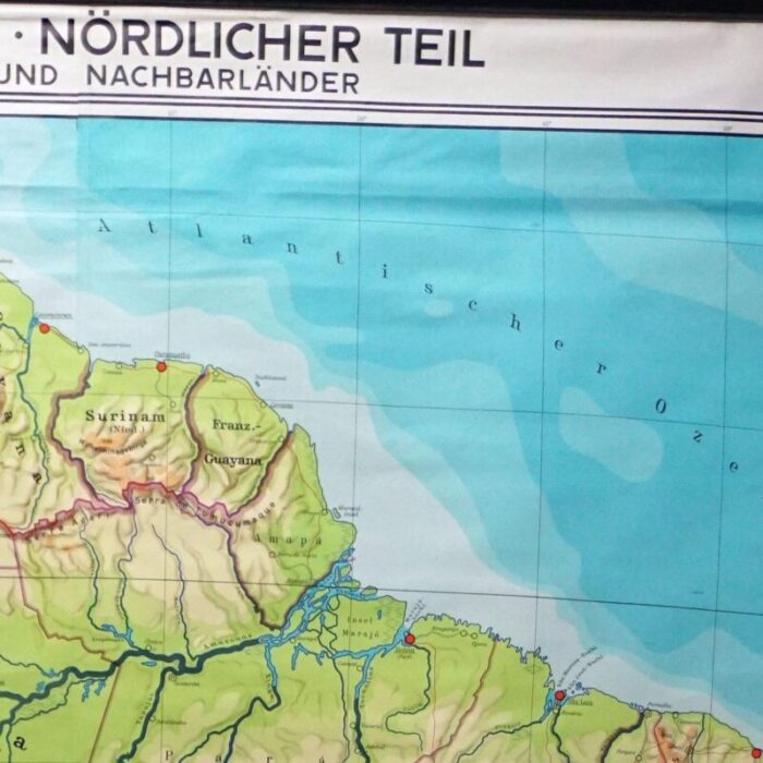 vintage south america brasilia and neighbour states rollable map wall chart 3