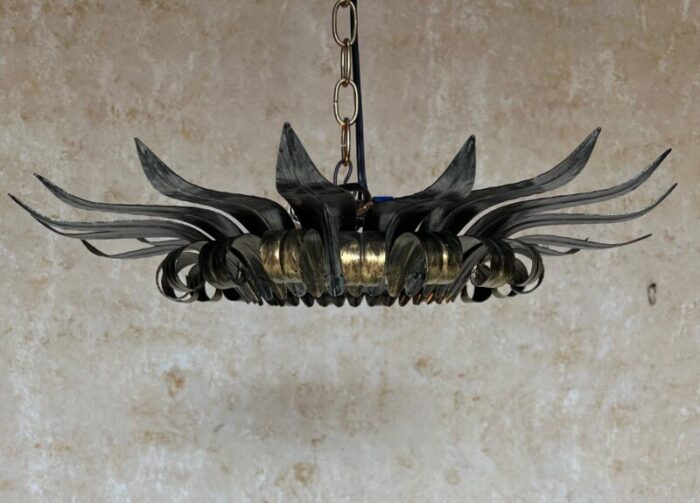 vintage spanish silver and gold gilt metal ceiling fixture 1794