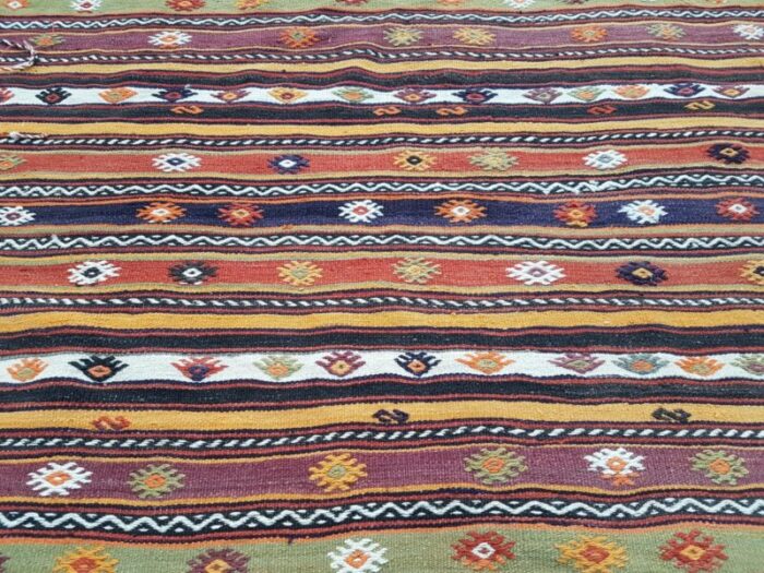 vintage striped turkish kilim rug 1970s 2