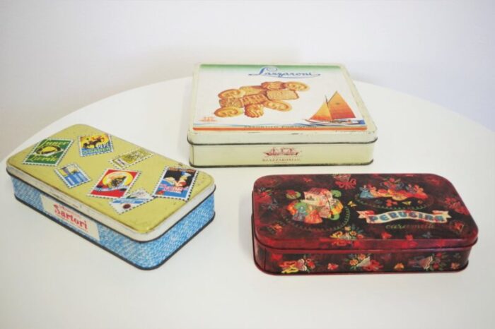 vintage sweet tins 1960s set of 3 1