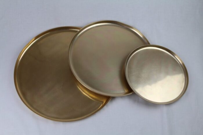 vintage trays by fritz august breuhaus de groot for zeppelin metallwerke 1930s set of 3 2