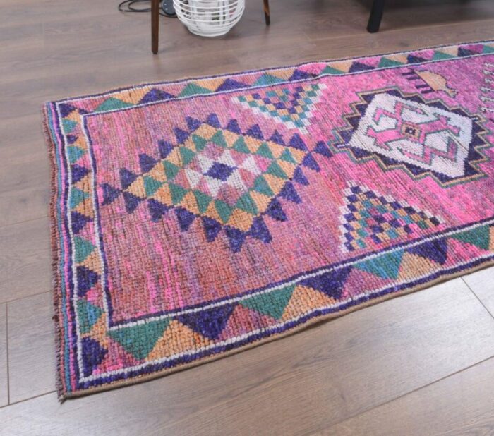 vintage turkish hand knotted oushak wool rug 3