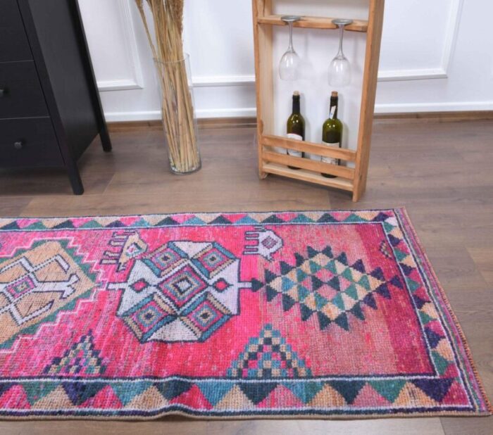 vintage turkish hand knotted oushak wool rug 6