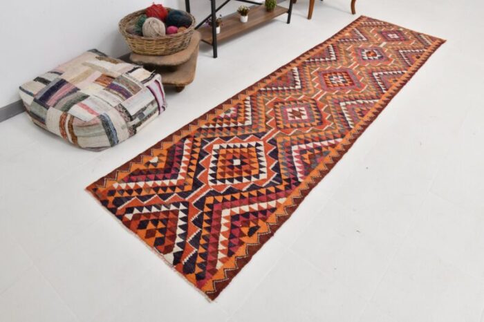 vintage turkish kilim runner rug 2