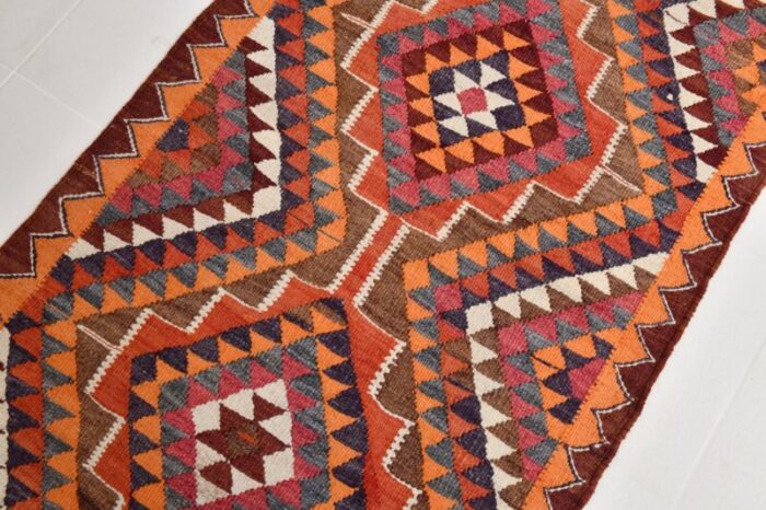 vintage turkish kilim runner rug 4