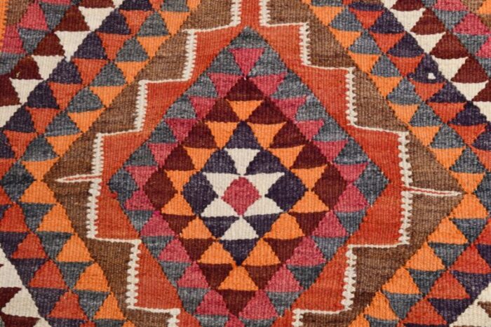 vintage turkish kilim runner rug 9