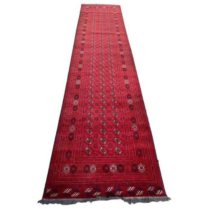 vintage turkmen afghan bokhara design runner 1