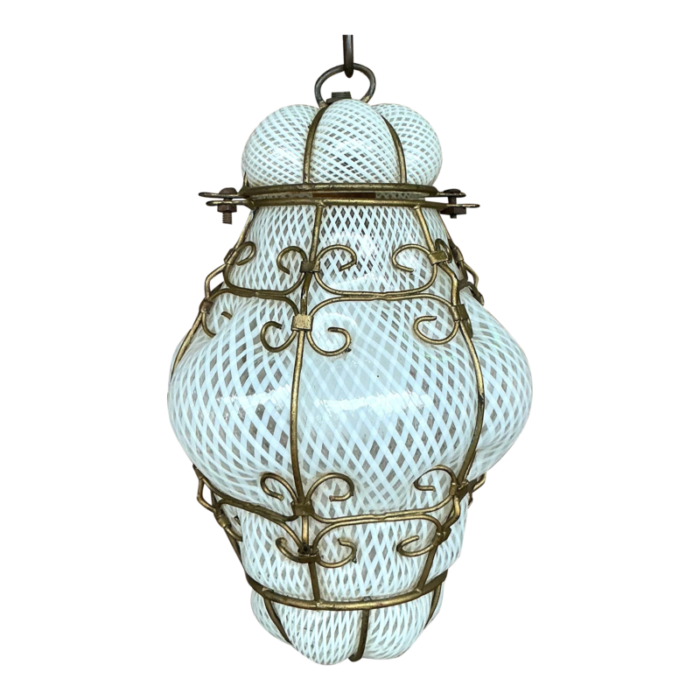 vintage venetian murano recicitilo glass lantern 7897