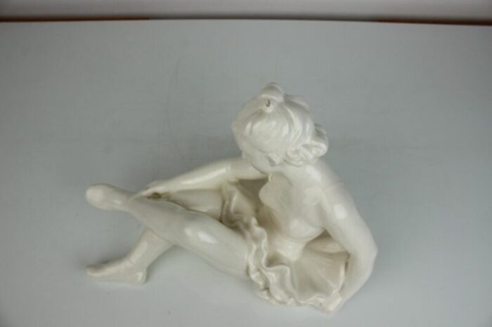 vintage white porcelain statue ballerina 1962s 10