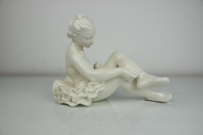 vintage white porcelain statue ballerina 1962s 2