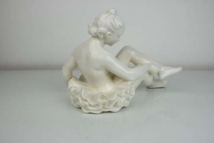 vintage white porcelain statue ballerina 1962s 4