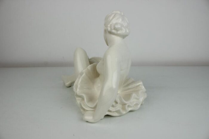 vintage white porcelain statue ballerina 1962s 6