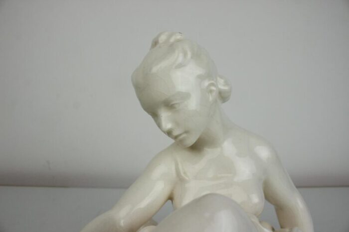 vintage white porcelain statue ballerina 1962s 7