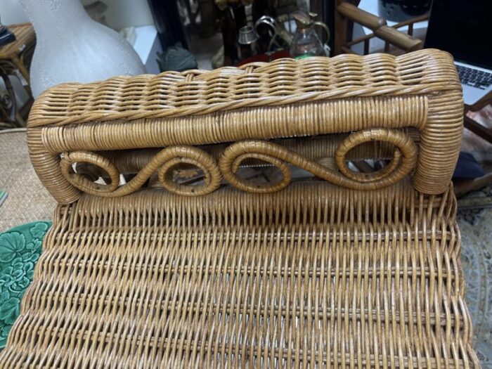 vintage wicker curule and curly bench 2993