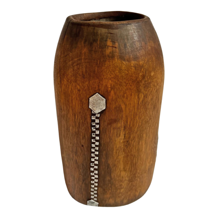 vintage wood tutsi jar 8435