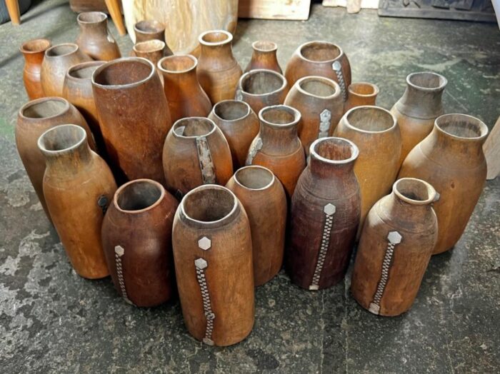 vintage wooden tutsi pot 1356