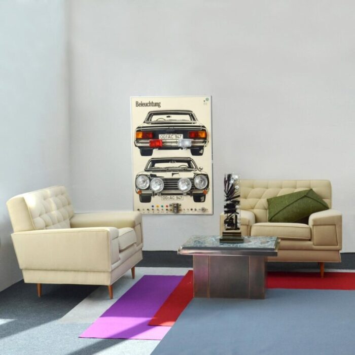 wall mounted artwork with car lights demonstrating driving instructions 5