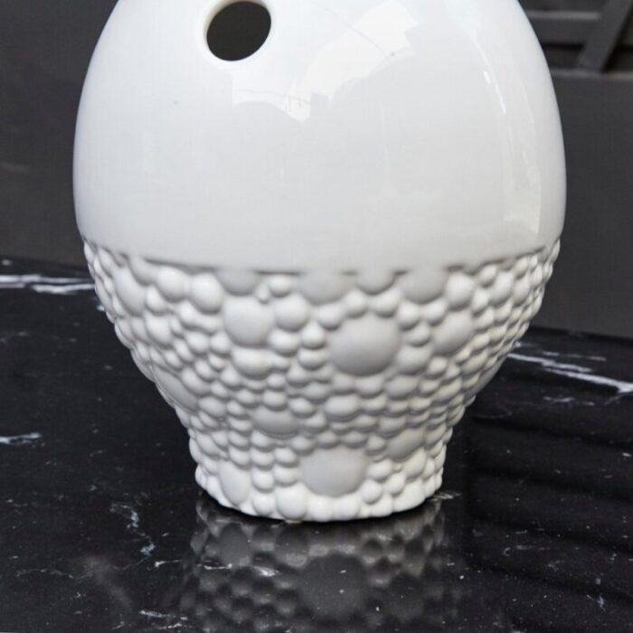 white gold glazed stoneware showtime number 1 vase by jaime hayon 6