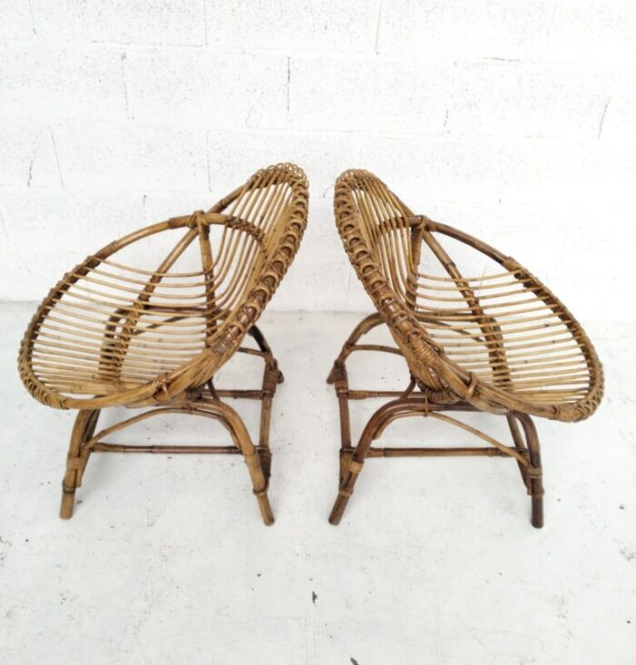 wicker egg chairs 1990s set of 2 7402