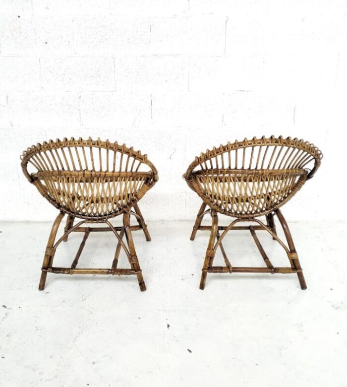 wicker egg chairs 1990s set of 2 8448