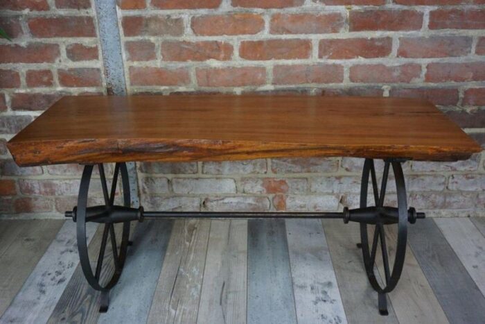 wooden and metal coffee table 1950s 3814